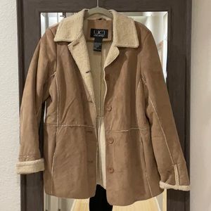 Vintage UTEX suede jacket tan beige like new soft large